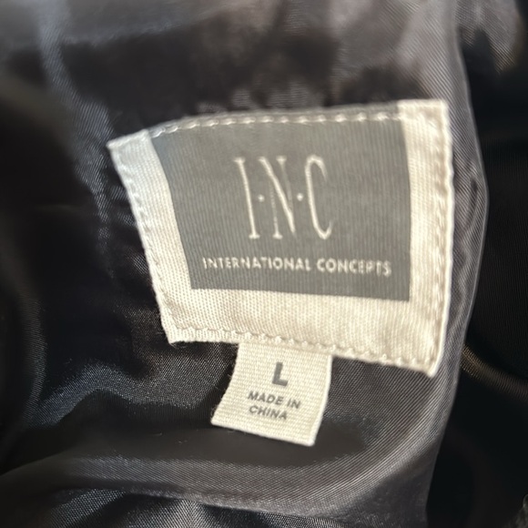 NWOT INC International Concepts Moto Aviator Bomber Jacket Coated Cotton Large - Picture 4 of 6